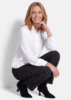 Viscose satijnen blouse met elastische manchetten thumbnail 4