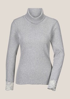 Rollkragen-Shirt mit Spitze am Arm thumbnail 7