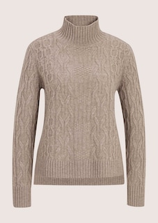Zopfmuster-Pullover mit Kaschmiranteil und Stehkragen thumbnail 7