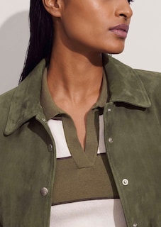 Leather jacket made from kid suede thumbnail 6