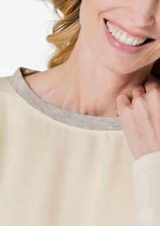 Blusenshirt mit schimmernder Ausschnittblende thumbnail 5