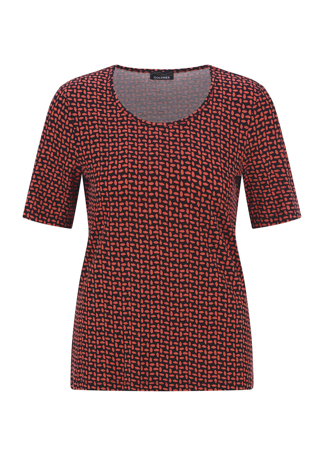Shirt van viscose met geometrische minimal print