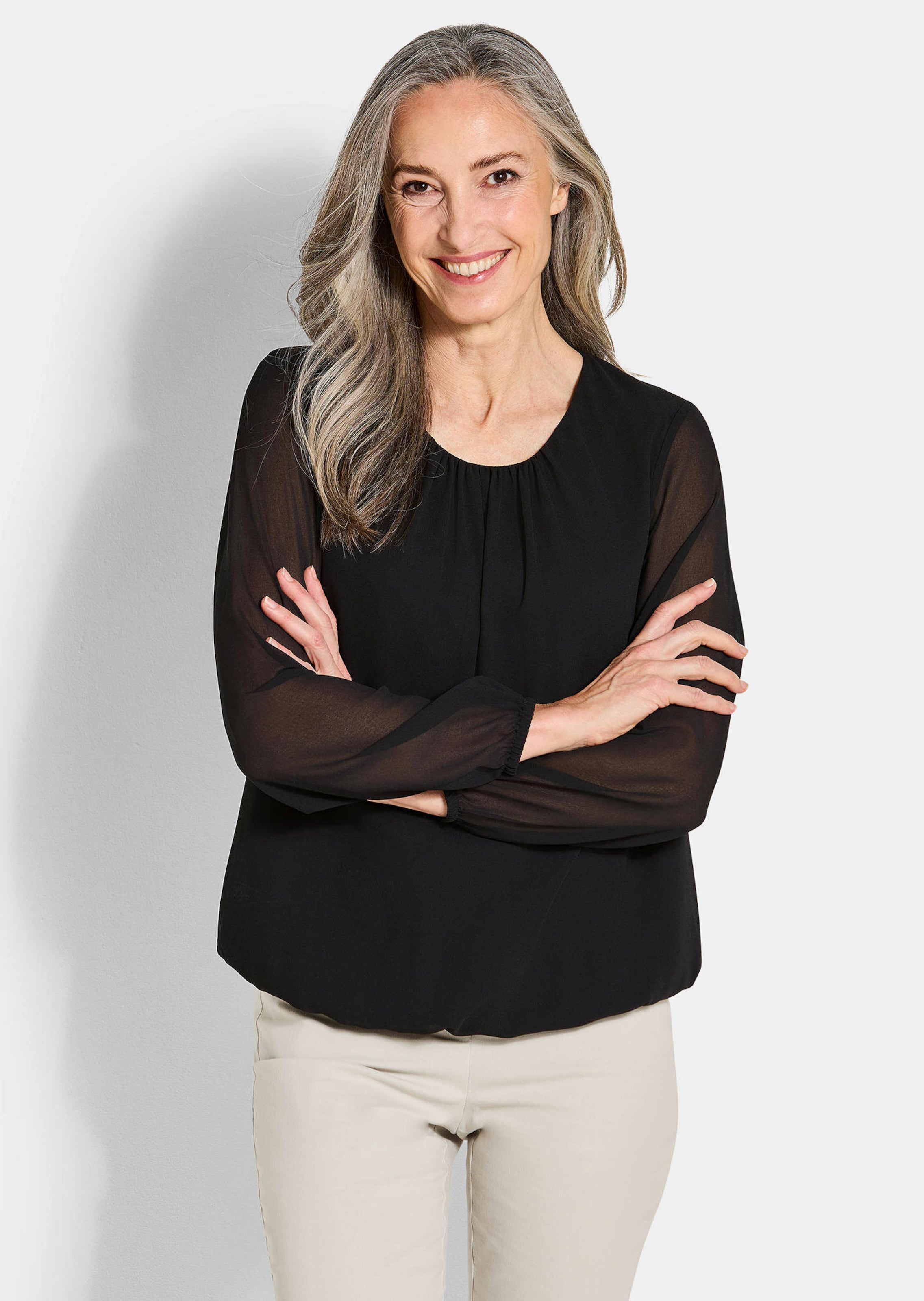 Elegante blouse van chiffon