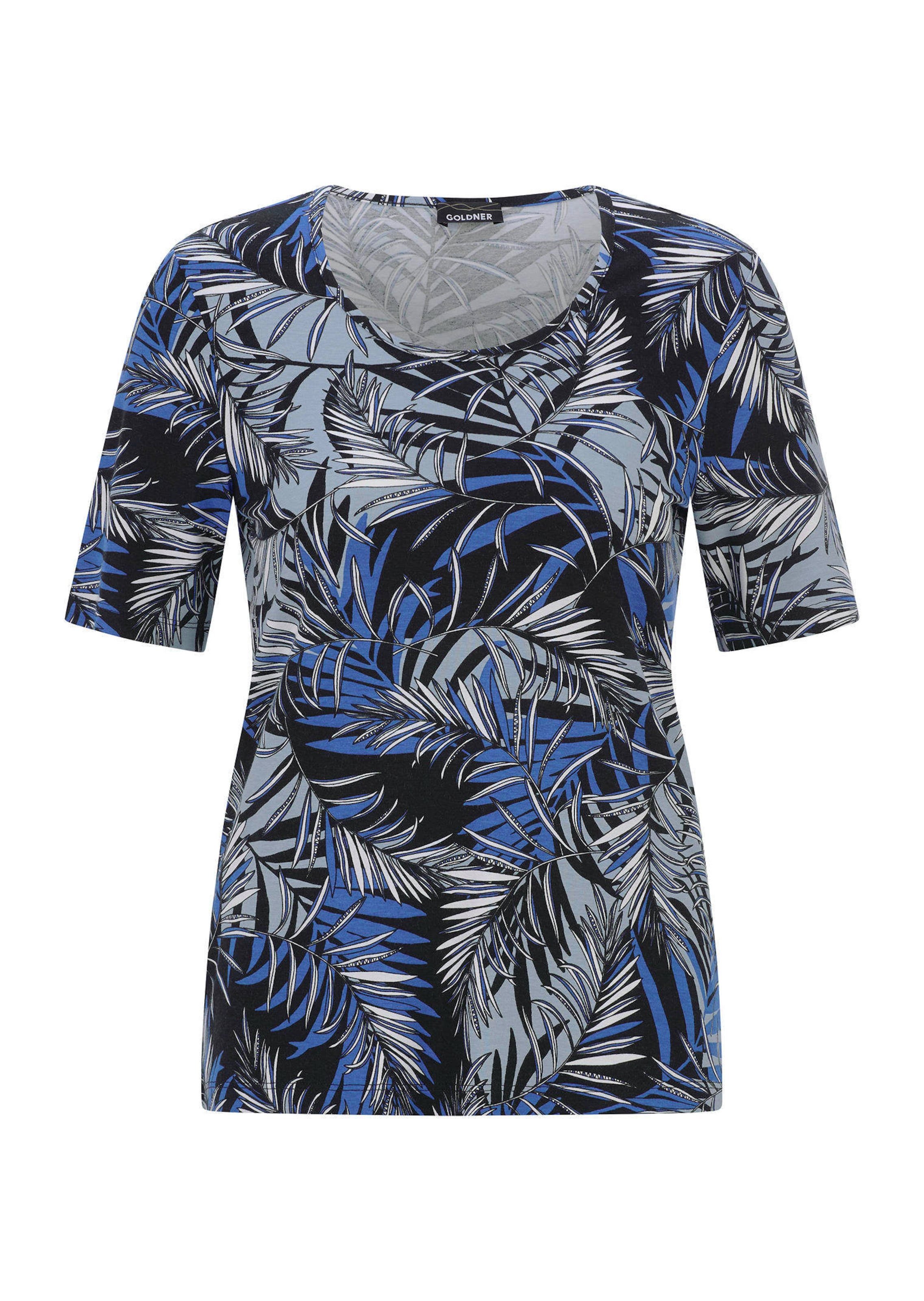 Shirt van viscose met palmenprint
