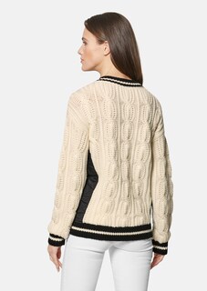 Zopfmuster-Pullover mit wattierten Steppeinsätzen thumbnail 4