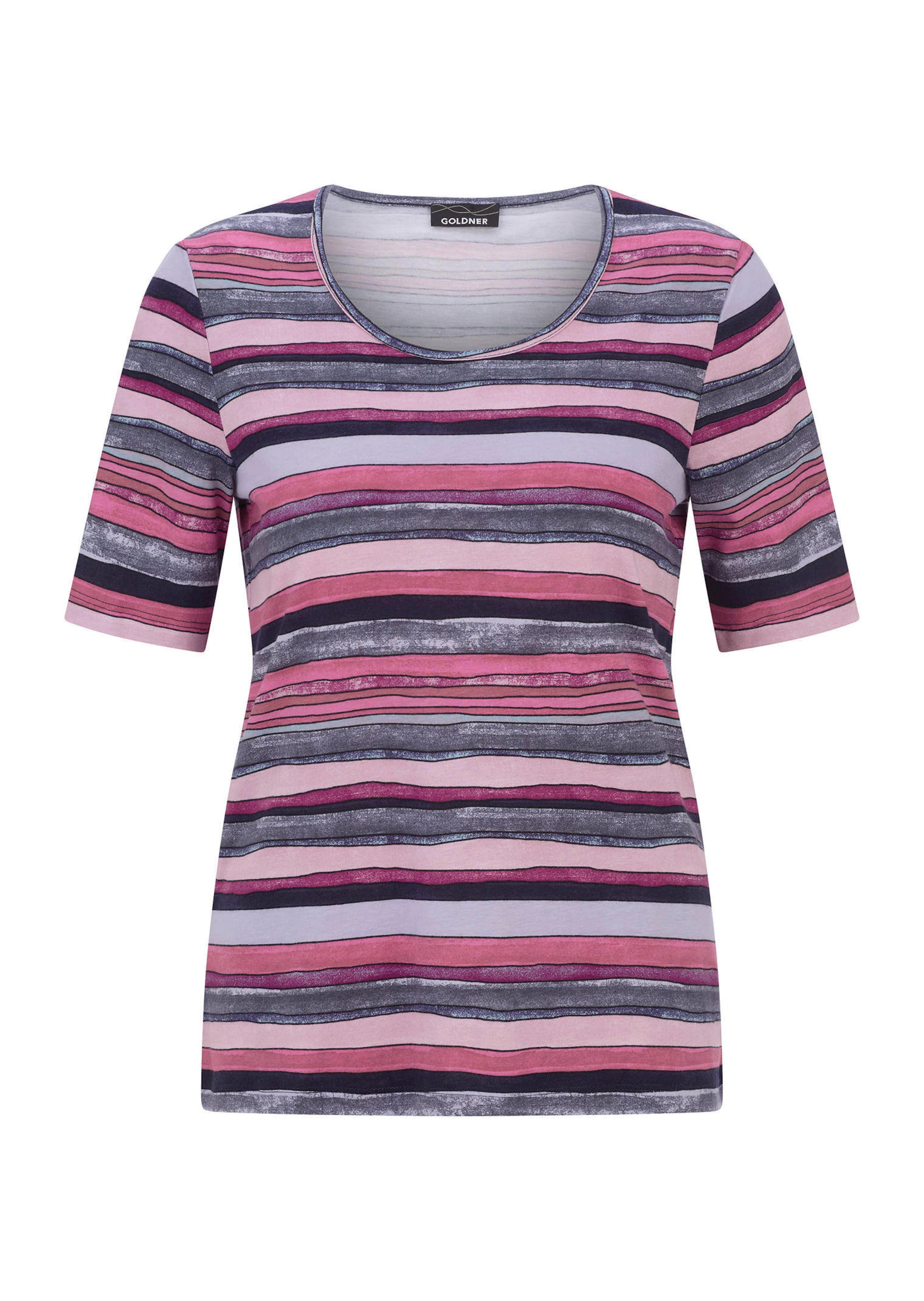 Baumwollshirt mit künstlerischem Streifendessin