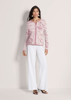 Blazer en maille à imprimé jacquard et zip thumbnail 3