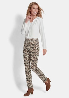Pantalon LOUISA effet jean avec motif de feuilles thumbnail 2