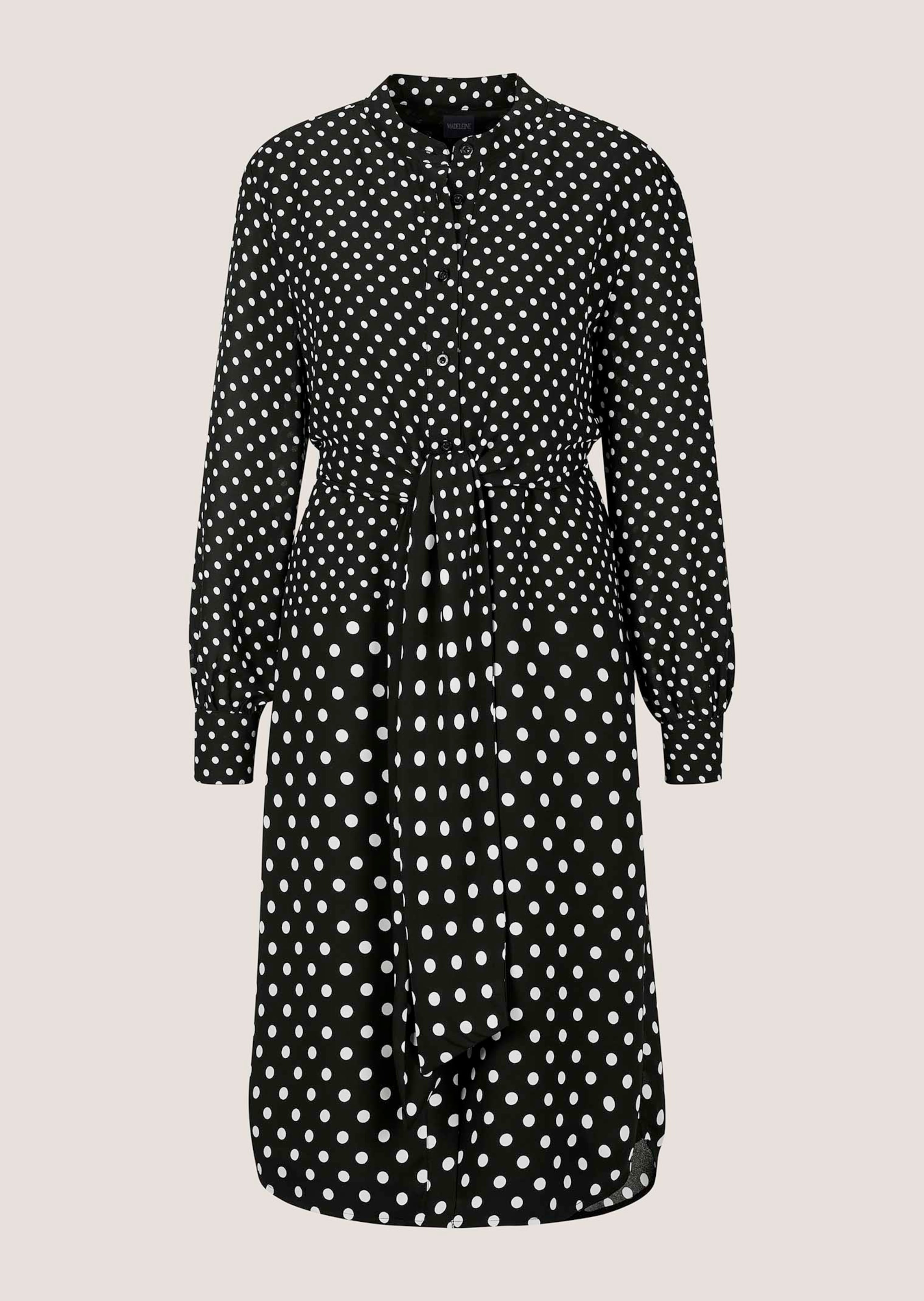 Pünktchenkleid mit Bindegürtel