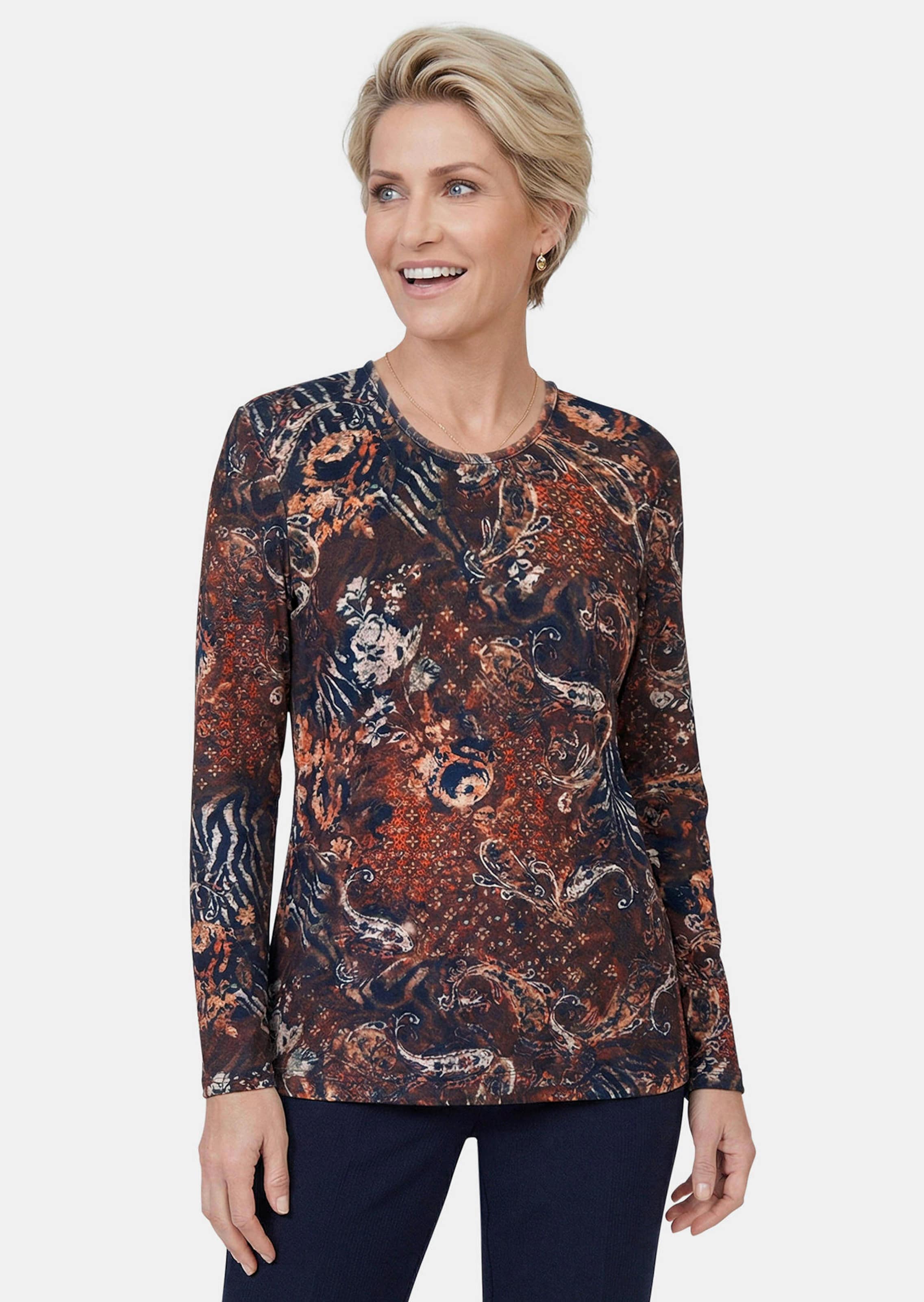 Langarmshirt aus flauschigem Jersey