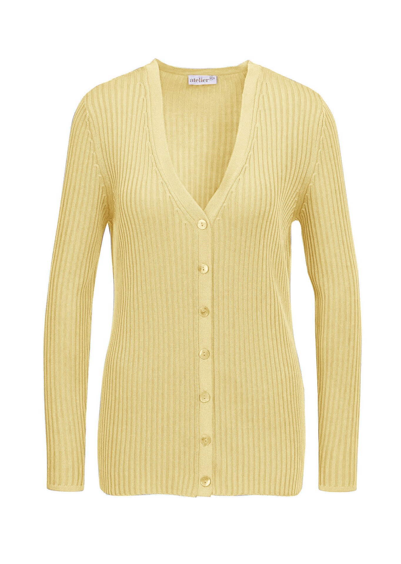 Onderhoudsarm tricot jasje met hoogwaardige ribstructuur