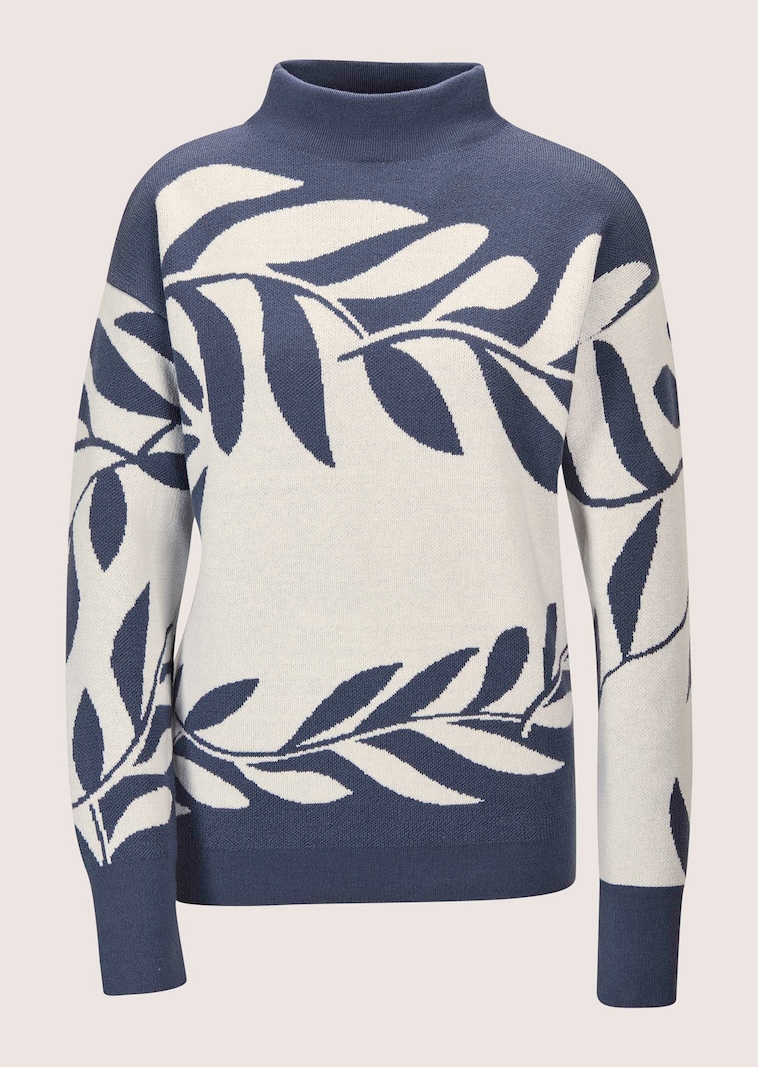 Jacquard jumper with floral pattern