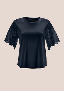 Kurzes Blusen-Shirt im Material-Mix thumbnail 7