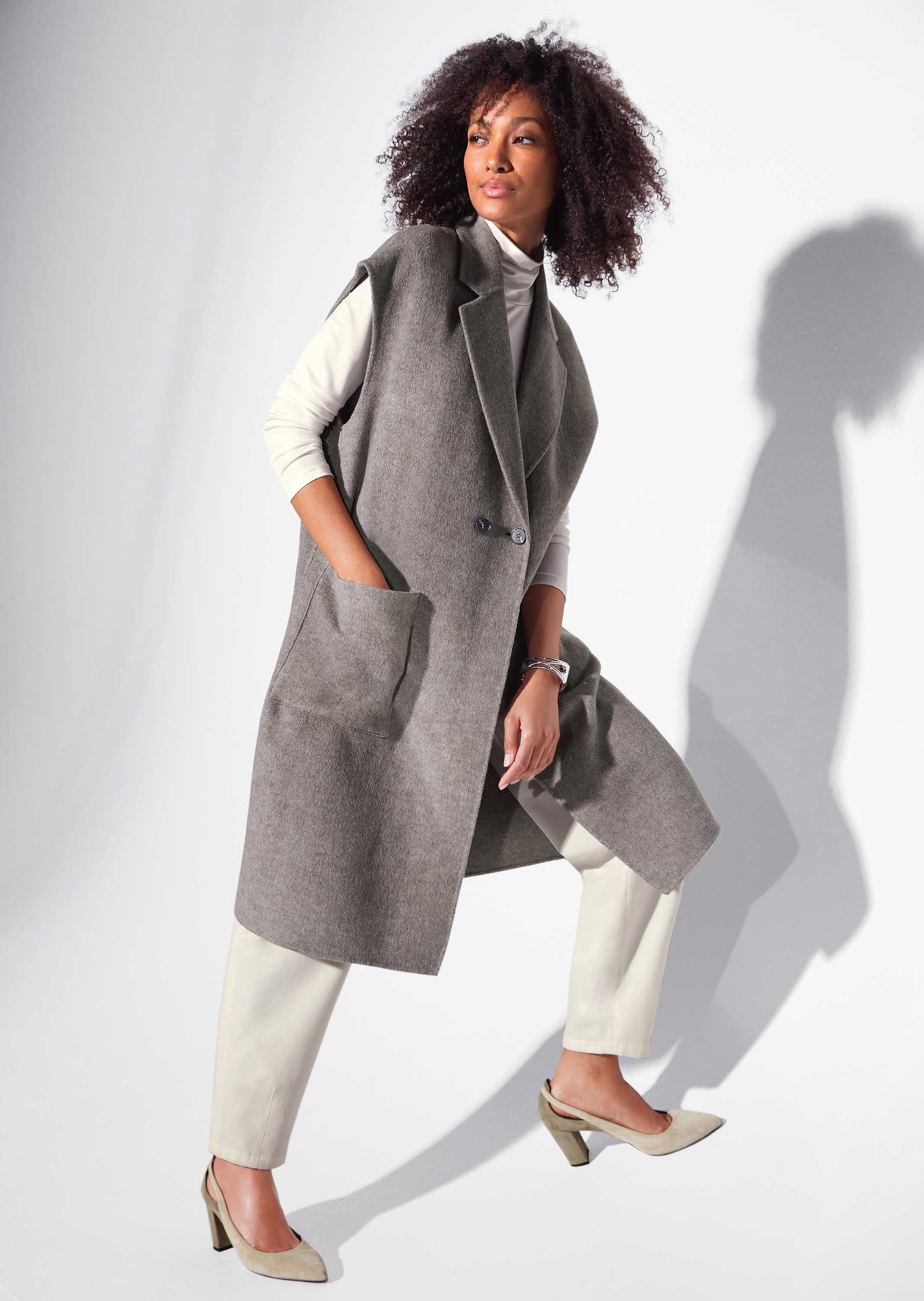 Gilet long sans manches