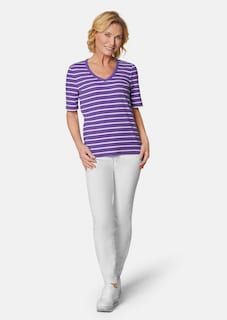 T-shirt rayé en douce maille interlock thumbnail 2