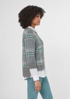 Strickpullover mit Karo und 3/4-Ärmeln thumbnail 5