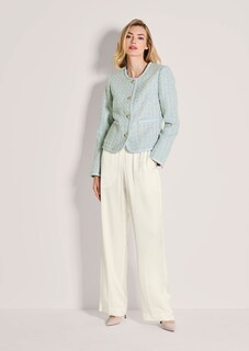 Tweed-Blazer mit Glanzgarn und Schmuckkante thumbnail 3