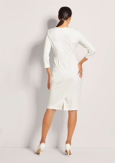 Schmales Jerseykleid mit 3/4-Ärmel und Zierbiesen thumbnail 4