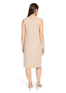 Goldschimmerndes Plisseekleid ohne Ärmel thumbnail 3