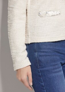 Kurze Sweat-Jacke mit Pailletten thumbnail 5