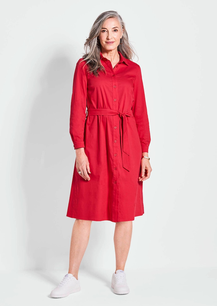 Hemdblusenkleid mit Bindegürtel