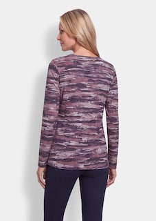 T-shirt en viscose au motif rayé dynamique thumbnail 3