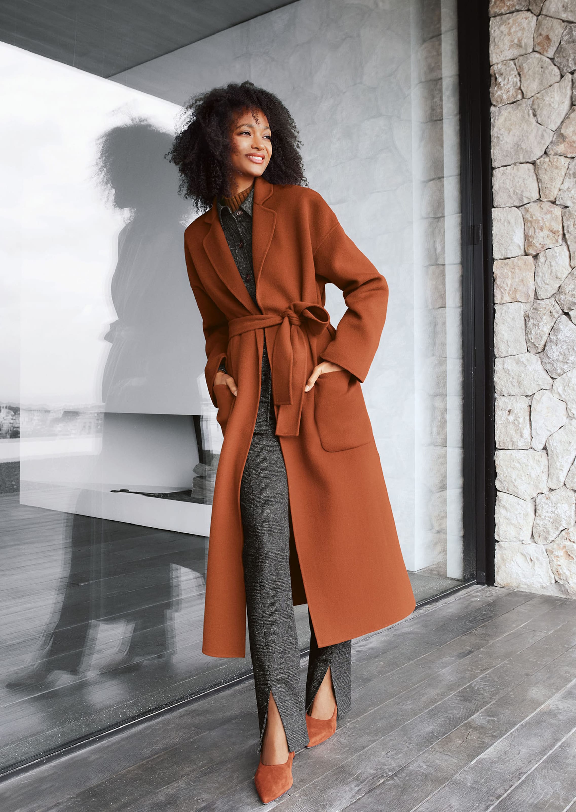 Coat in terracotta | MADELEINE Fashion