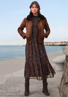 Leder-Blouson mit abnehmbarem Fake-Fur-Kragen thumbnail 1