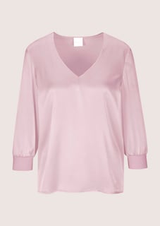 Blusenshirt aus Seidenstretch mit V-Ausschnitt thumbnail 7