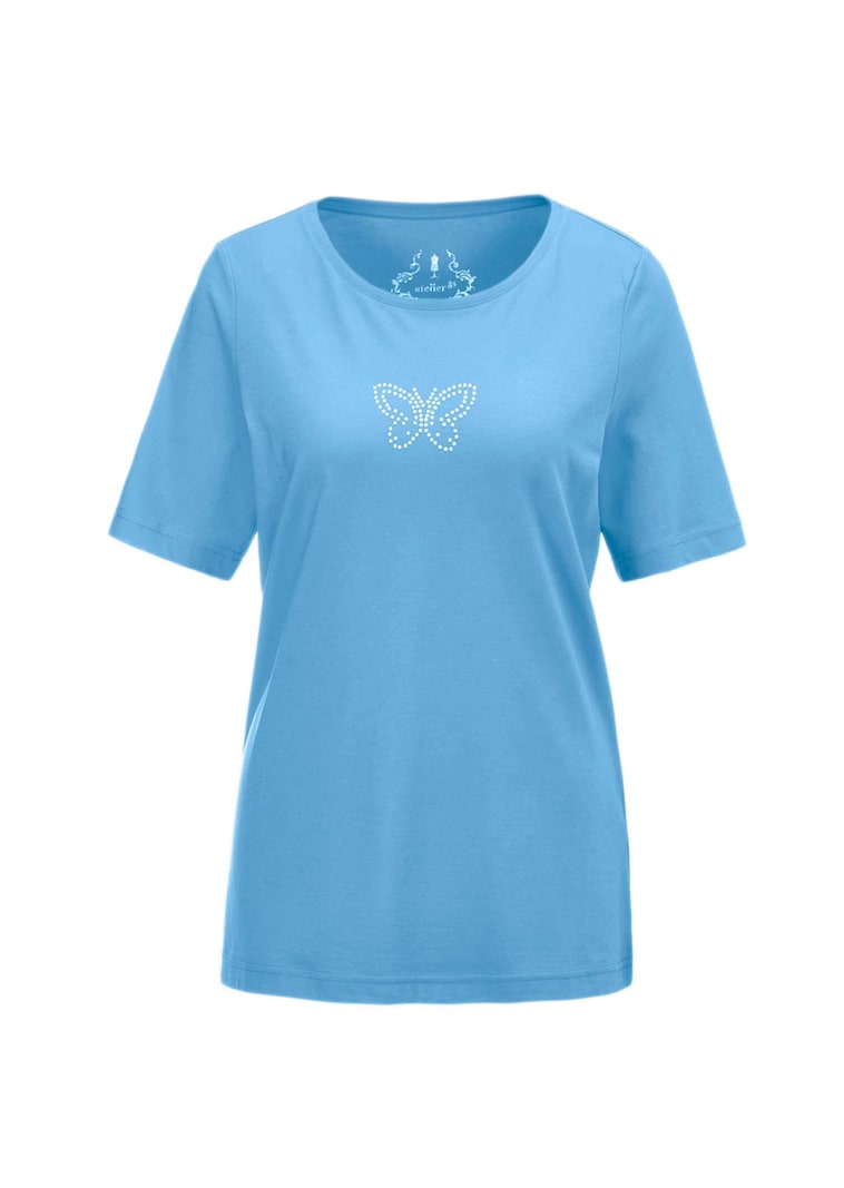T-Shirt mit Glitzersteinchen-Applikation