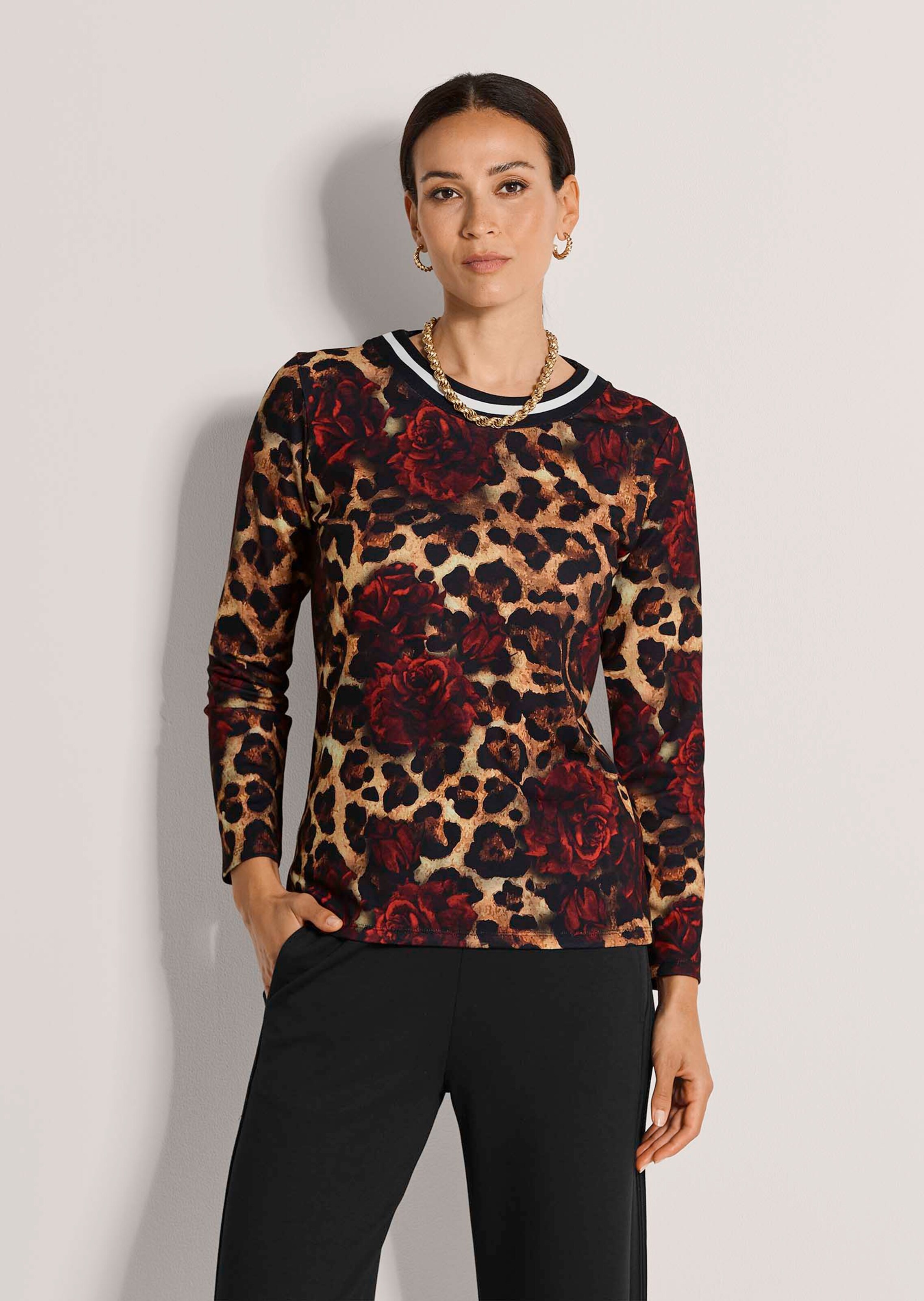 Langarmshirt mit Print-Mix