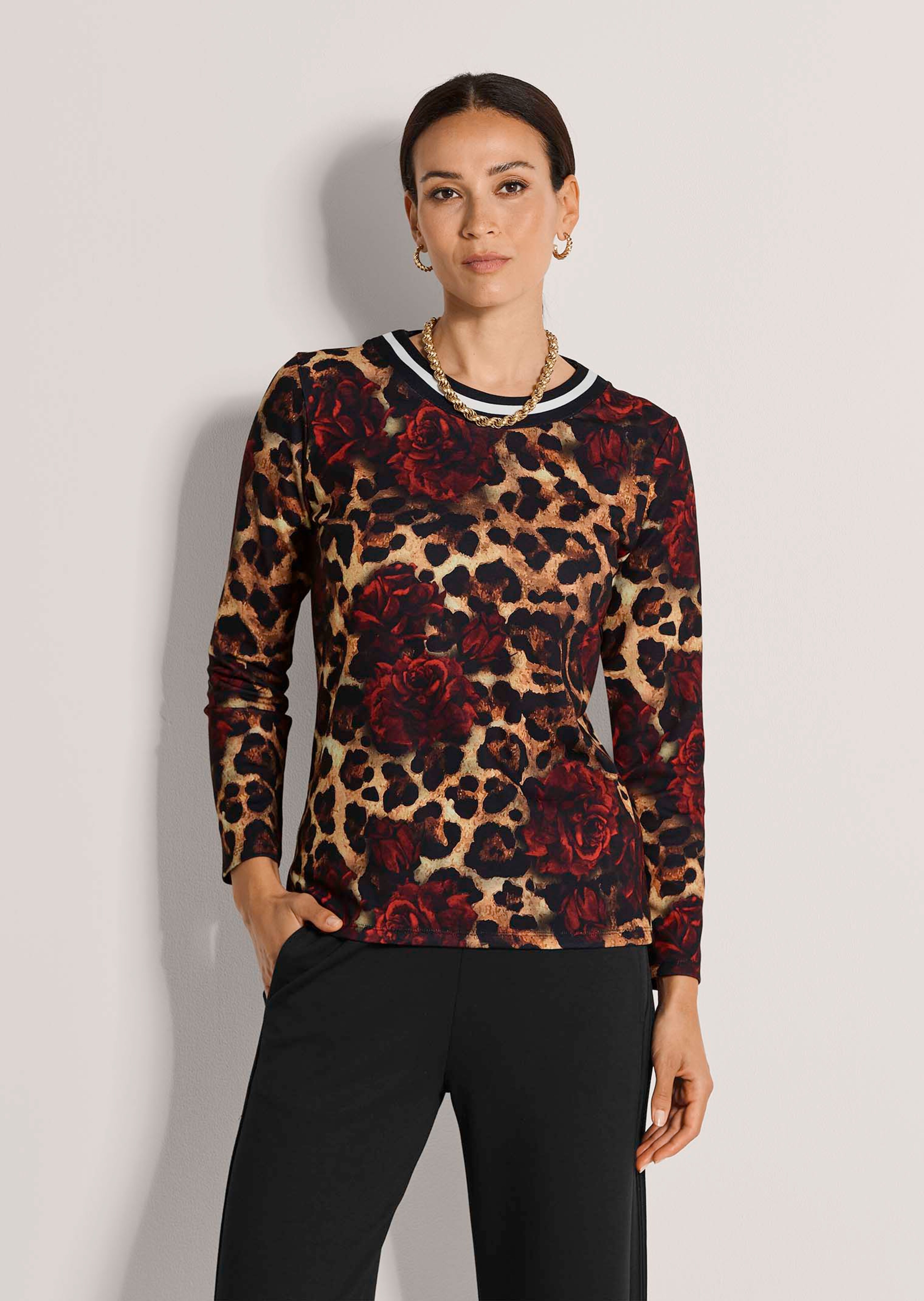 Langarmshirt mit Print-Mix