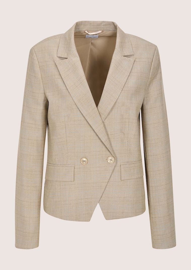 Glencheck-Blazer mit Effektgarn