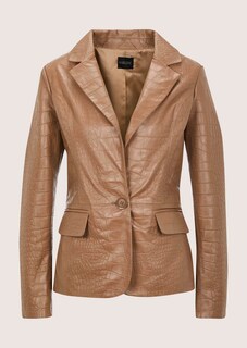 Blazer en cuir à effet croco thumbnail 7