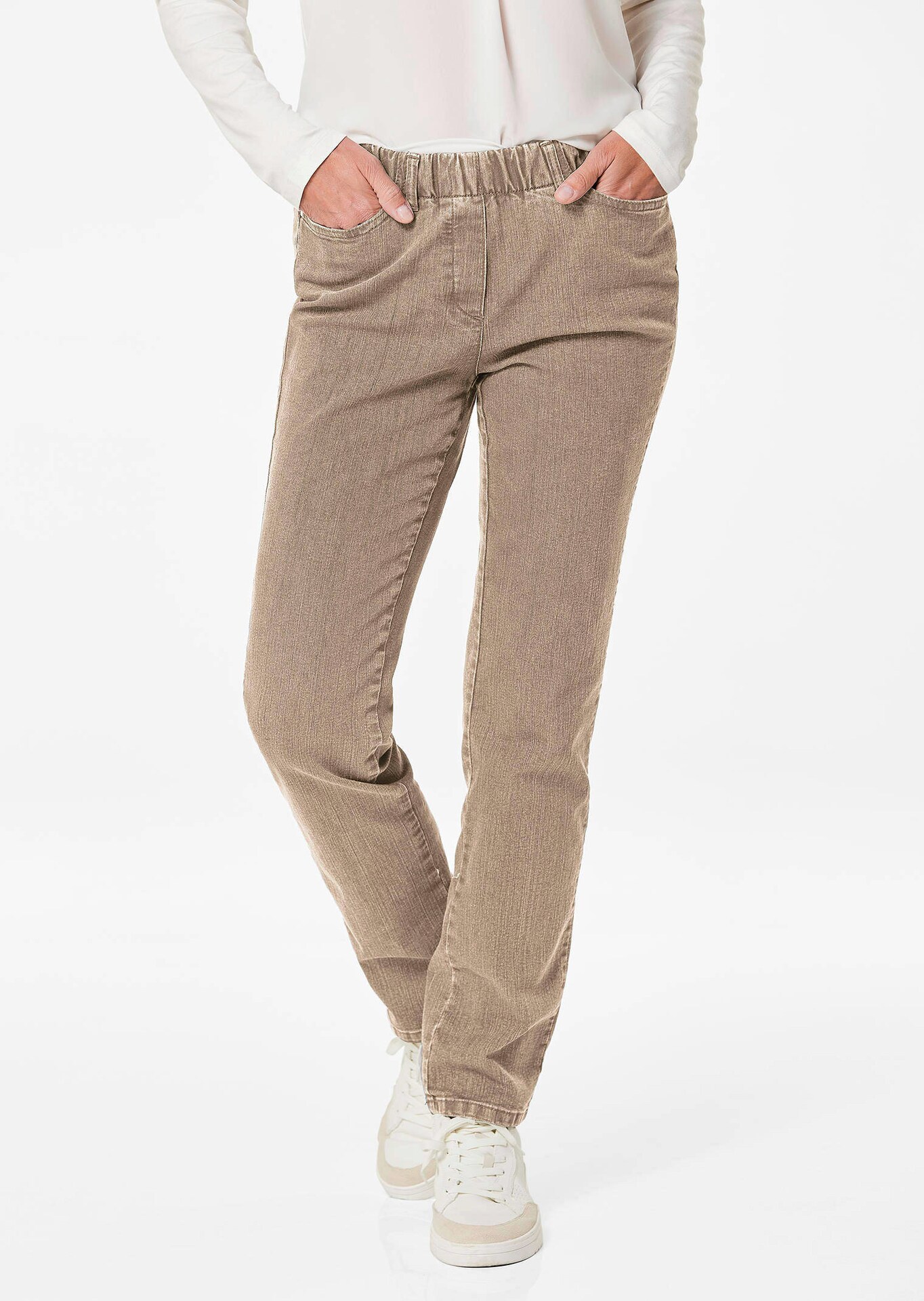 Klassieke jeans CARLA met elastische tailleband