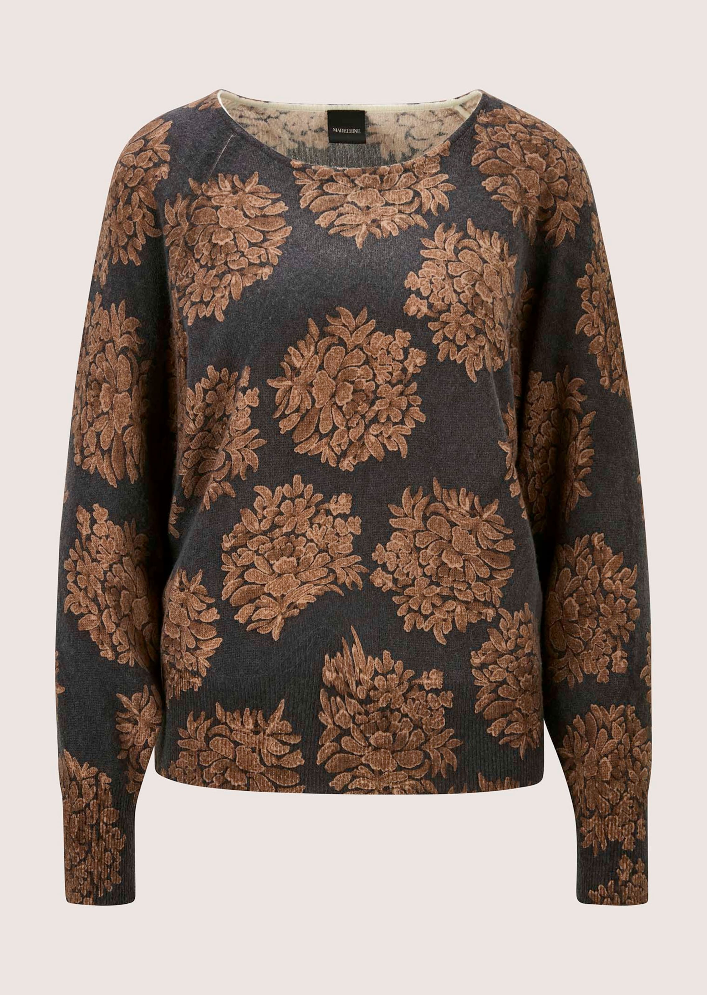Kasjmier trui met all-over bloemenprint
