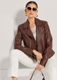 Biker-style leather jacket thumbnail 5