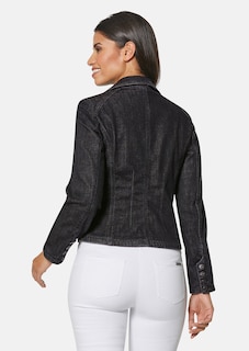Denim blazer with washed effects thumbnail 4