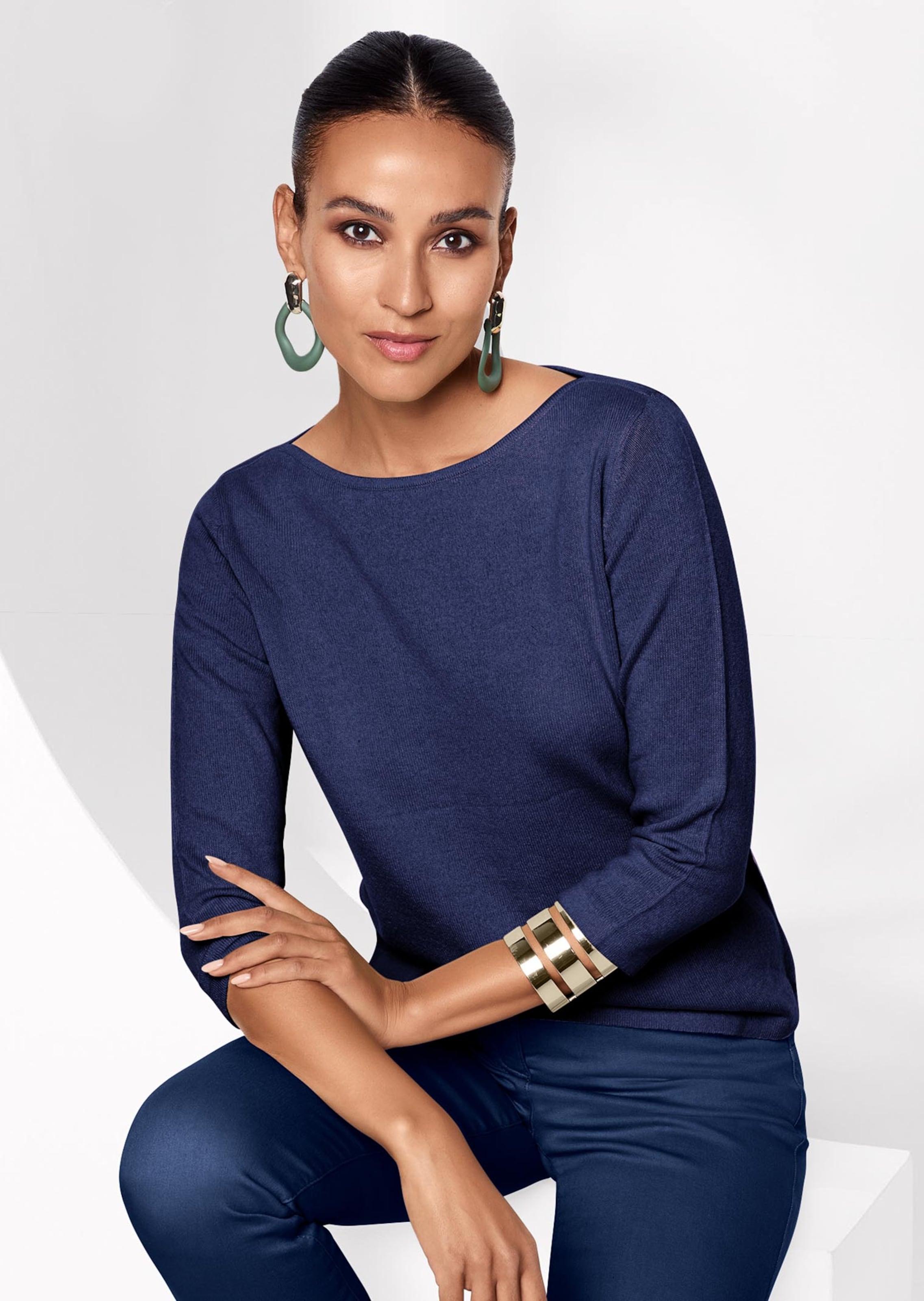 Pull en cachemire avec encolure bateau