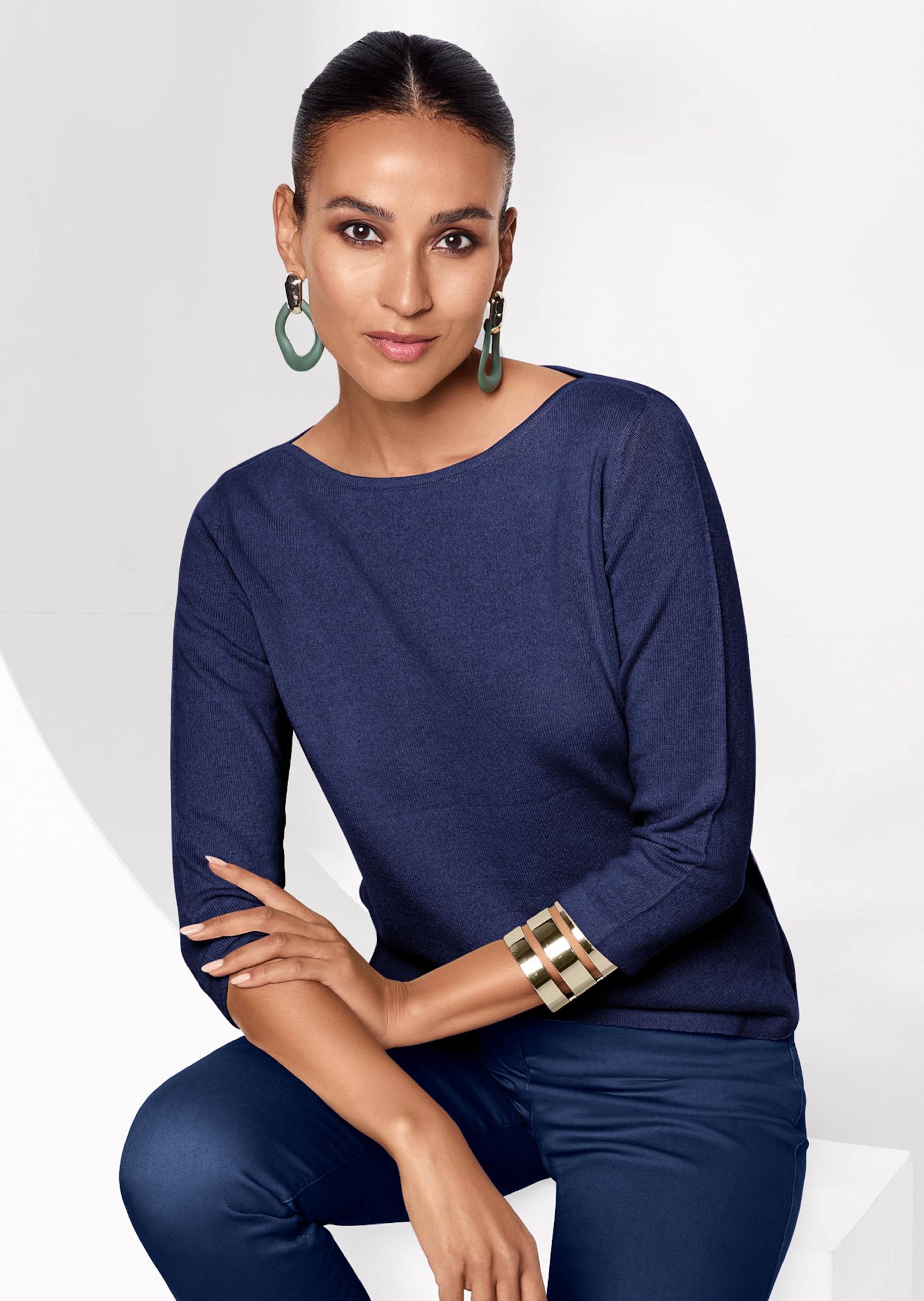 Pull en cachemire avec encolure bateau