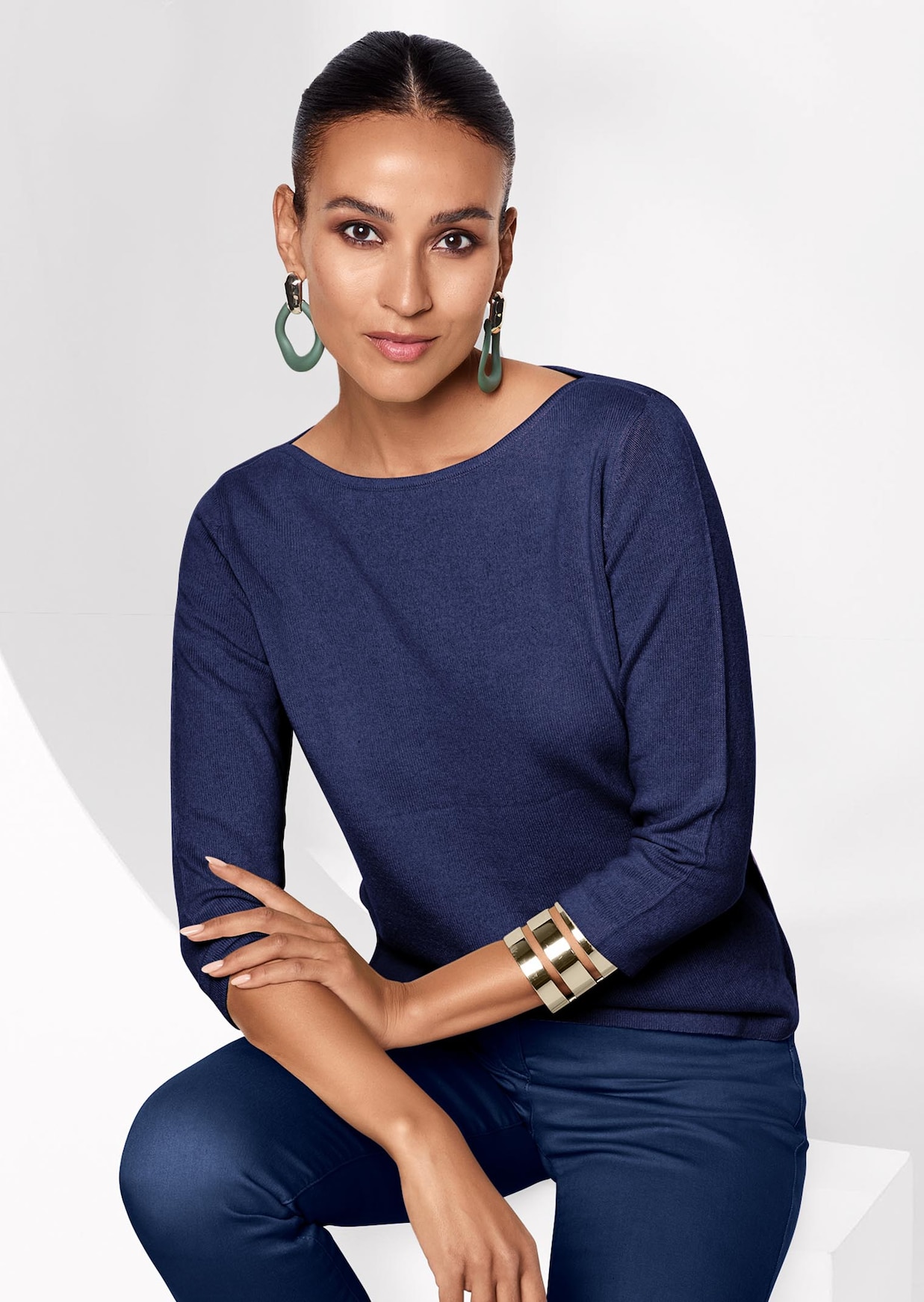 Pull en cachemire avec encolure bateau