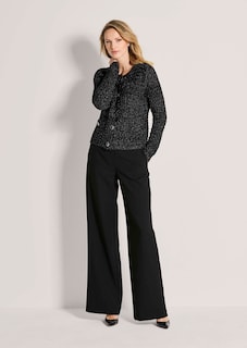 Grobstrickjacke mit Glanzgarn und modischen Knöpfen thumbnail 3