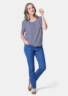 Helder gekleurde, gedessineerde blouse met charmante details thumbnail 2
