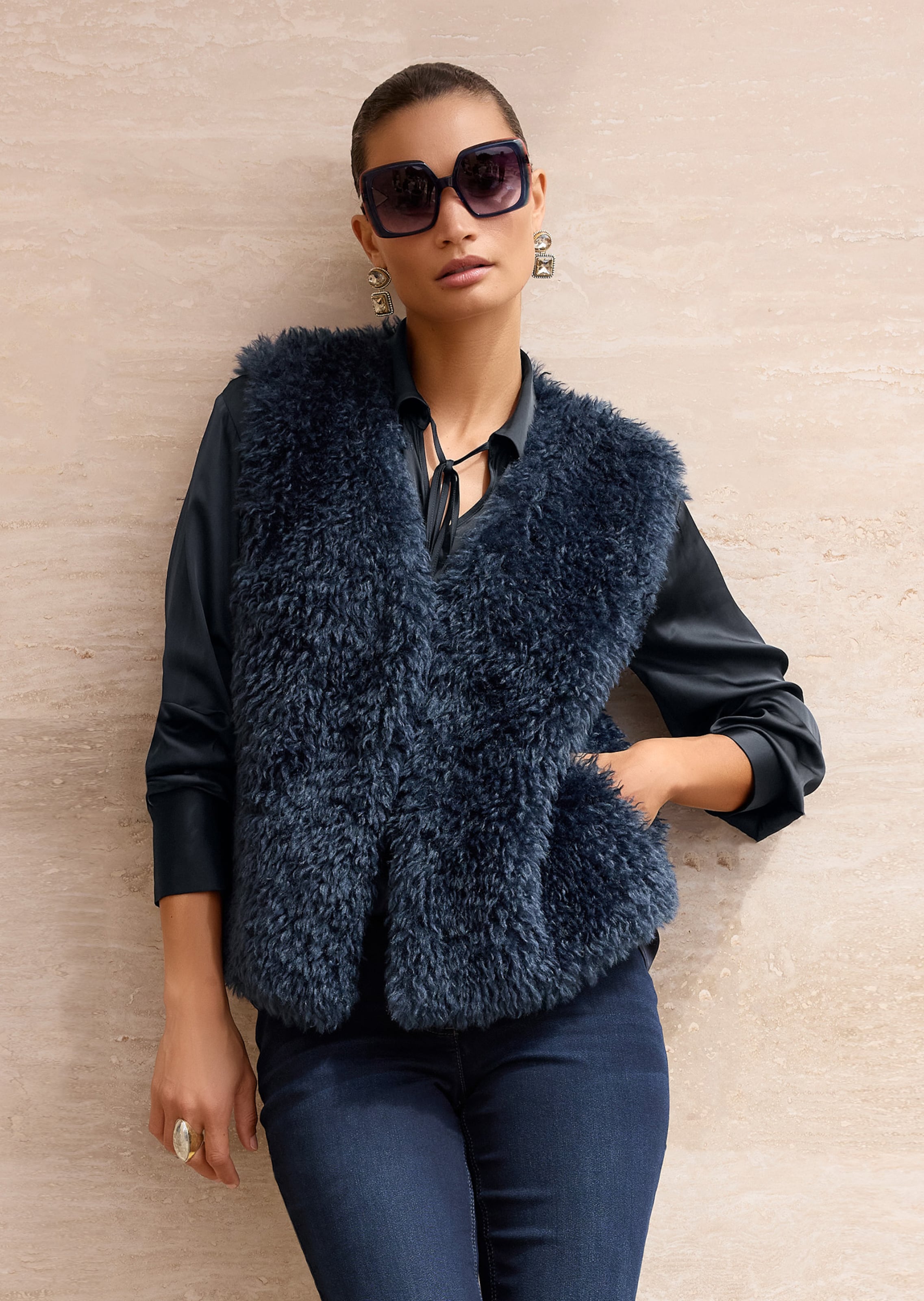 Gilet d'aspect fourrure