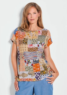 Druckbluse im Patch-Print thumbnail 1