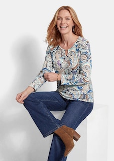 Shirt met lange mouwen en paisleymotief thumbnail 4