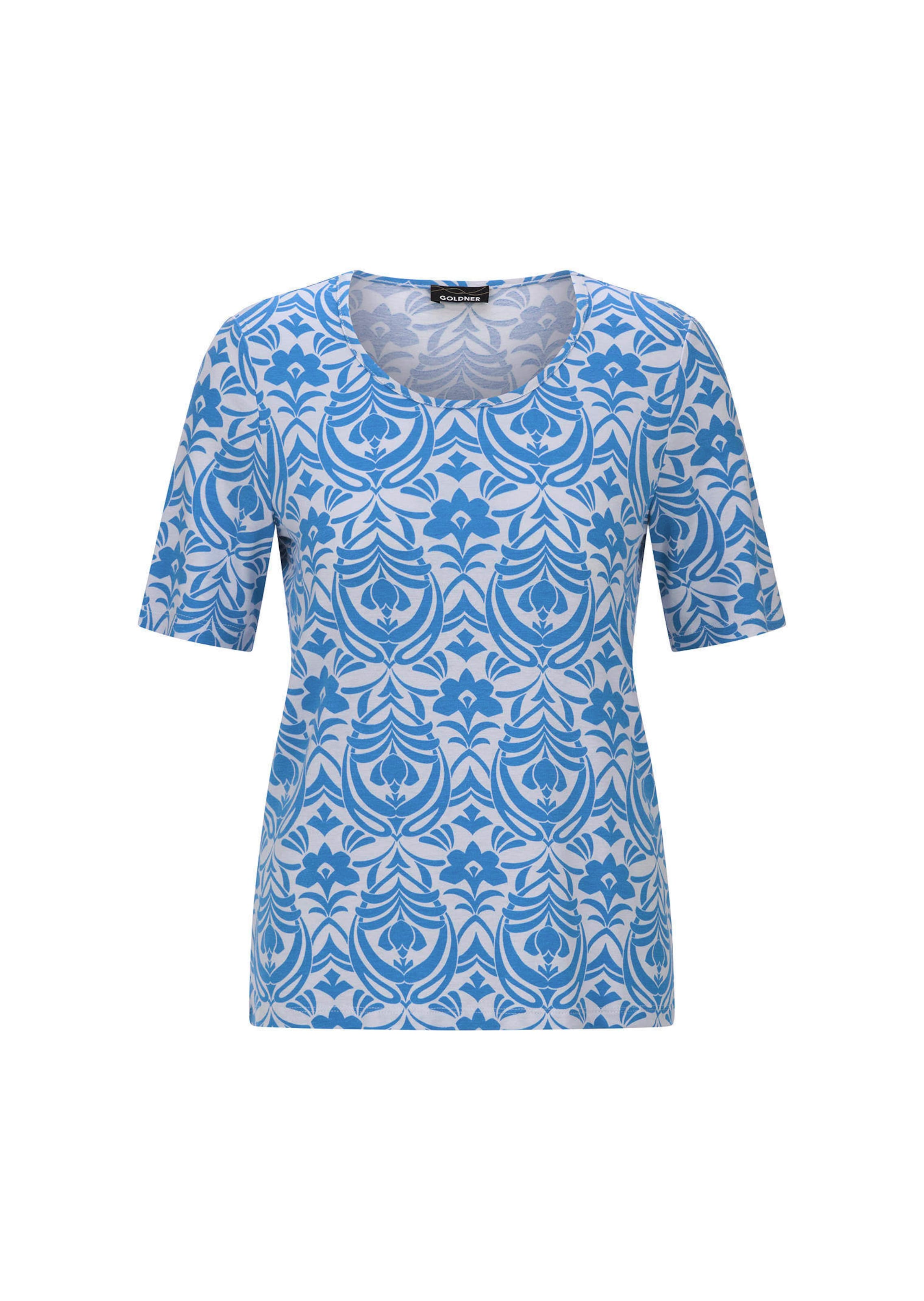 Viskoseshirt mit femininem Ornamentmuster