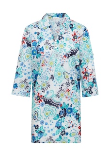 Schmeichelhafte Tunika-Druckbluse aus Baumwolle thumbnail 2