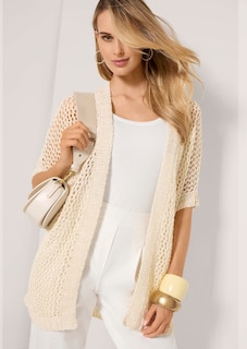 Lange Strickjacke mit Glanz-Effekt thumbnail 5