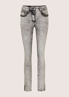 Schmale Jeans mit Strass und Stickerei thumbnail 7